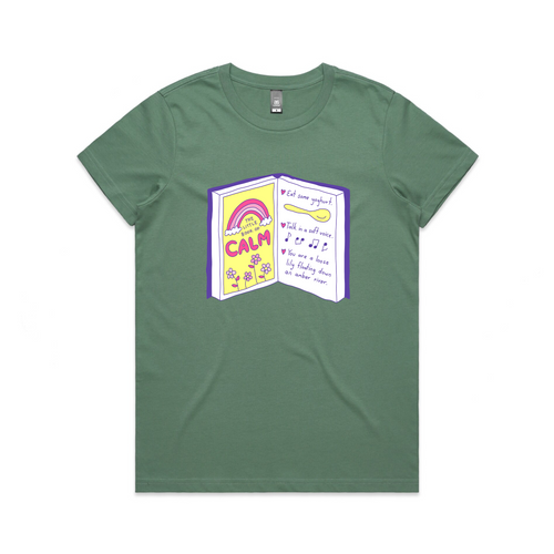 Little Book Of Calm Tee by Lonely Kids Club. All clothing from our T-shirts to our shorts and hoodies are ethically made, and printed packed and shipped from Sydney.