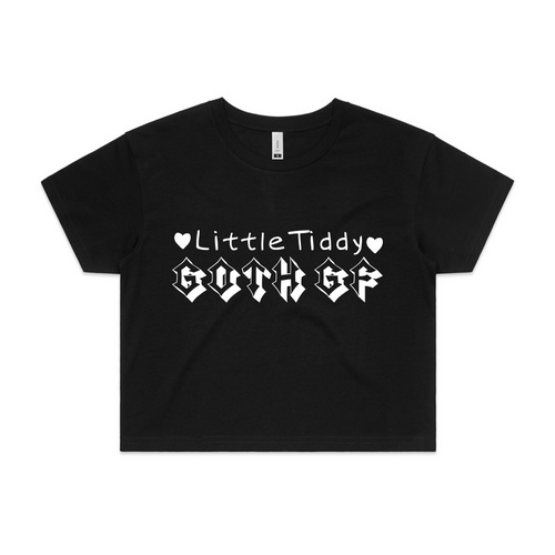 Little Tiddy Goth GF Tee by Lonely Kids Club. All clothing from our T-shirts to our shorts and hoodies are ethically made, and printed packed and shipped from Sydney.