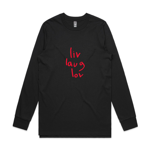 Liv Laug Lov Tee by Lonely Kids Club. All clothing from our T-shirts to our shorts and hoodies are ethically made, and printed packed and shipped from Sydney.