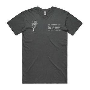 Low Self Esteem Tee by Lonely Kids Club. All clothing from our T-shirts to our shorts and hoodies are ethically made, and printed packed and shipped from Sydney.