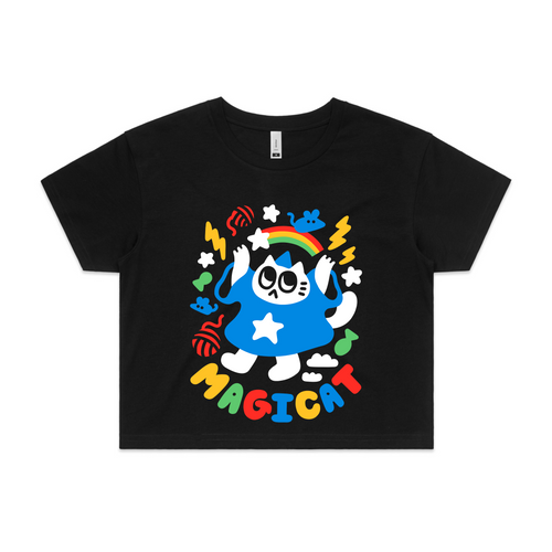 Magicat Tee by Lonely Kids Club. All clothing from our T-shirts to our shorts and hoodies are ethically made, and printed packed and shipped from Sydney.