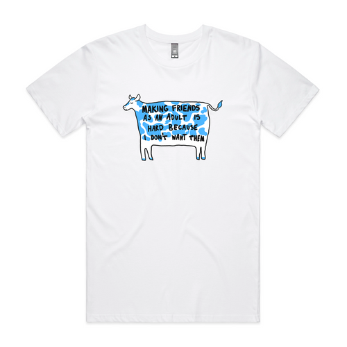 Making Friends Tee by Lonely Kids Club. All clothing from our T-shirts to our shorts and hoodies are ethically made, and printed packed and shipped from Sydney.