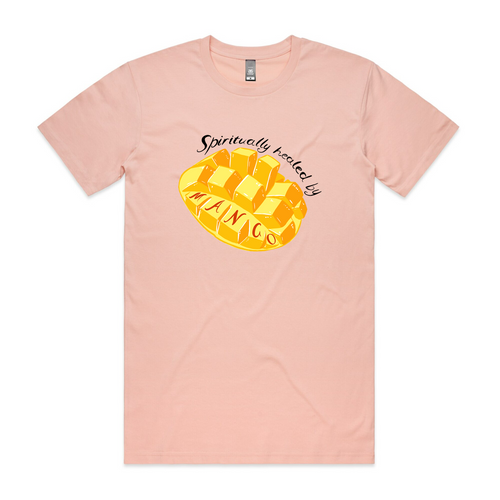 Spiritually Healed By Mango Tee by Lonely Kids Club. All clothing from our T-shirts to our shorts and hoodies are ethically made, and printed packed and shipped from Sydney.