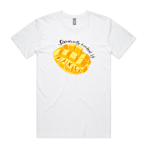Spiritually Healed By Mango Tee by Lonely Kids Club. All clothing from our T-shirts to our shorts and hoodies are ethically made, and printed packed and shipped from Sydney.