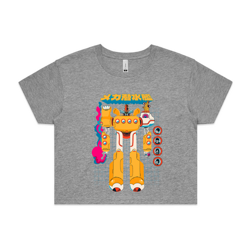 Mecha Submarine Tee by Lonely Kids Club. All clothing from our T-shirts to our shorts and hoodies are ethically made, and printed packed and shipped from Sydney.
