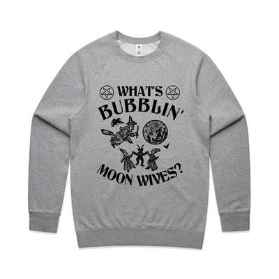 Moon Wives Jumper by Lonely Kids Club. All clothing from our T-shirts to our shorts and hoodies are ethically made, and printed packed and shipped from Sydney.