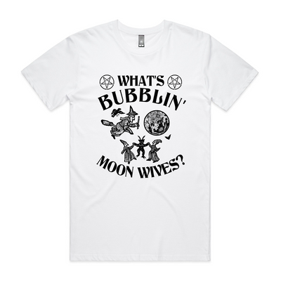 Moon Wives Tee by Lonely Kids Club. All clothing from our T-shirts to our shorts and hoodies are ethically made, and printed packed and shipped from Sydney.