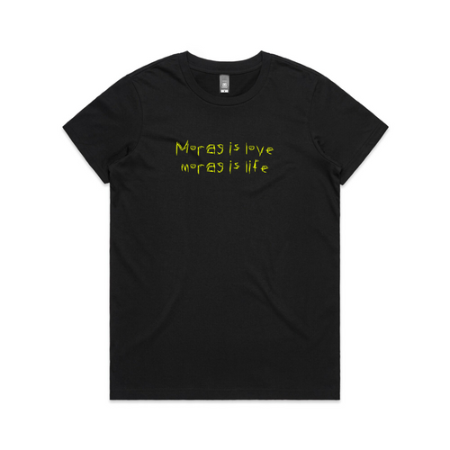 Morag Is Life Tee by Lonely Kids Club. All clothing from our T-shirts to our shorts and hoodies are ethically made, and printed packed and shipped from Sydney.
