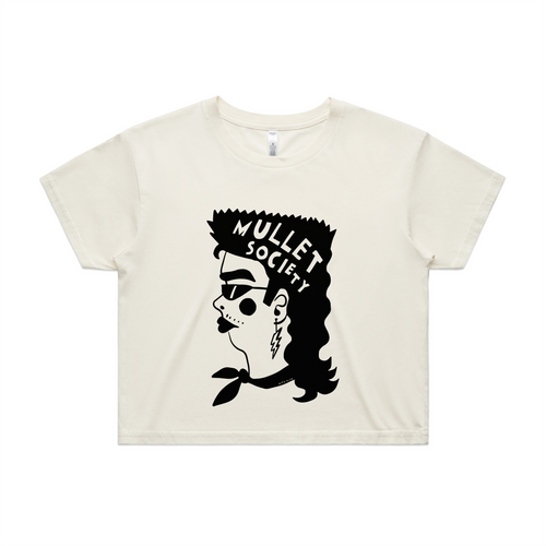Mullet Society Tee by Lonely Kids Club. All clothing from our T-shirts to our shorts and hoodies are ethically made, and printed packed and shipped from Sydney.