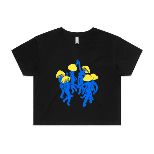 Mushroom Dance Tee by Lonely Kids Club. All clothing from our T-shirts to our shorts and hoodies are ethically made, and printed packed and shipped from Sydney.