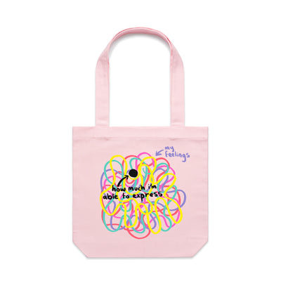 My Feelings Tote by Lonely Kids Club. All clothing from our T-shirts to our shorts and hoodies are ethically made, and printed packed and shipped from Sydney.