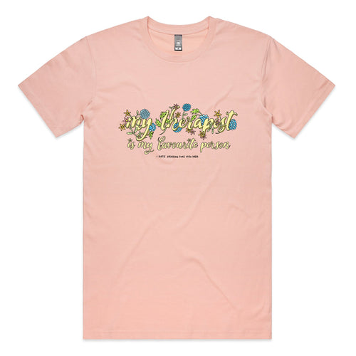 My Therapist Tee by Lonely Kids Club. All clothing from our T-shirts to our shorts and hoodies are ethically made, and printed packed and shipped from Sydney.