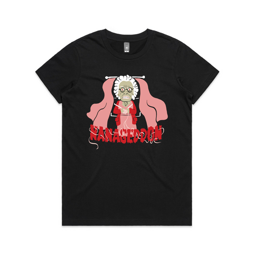 Nanageddon Tee by Lonely Kids Club. All clothing from our T-shirts to our shorts and hoodies are ethically made, and printed packed and shipped from Sydney.