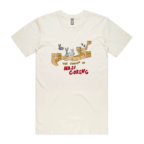 Nasi Goreng Tee by Lonely Kids Club. All clothing from our T-shirts to our shorts and hoodies are ethically made, and printed packed and shipped from Sydney.