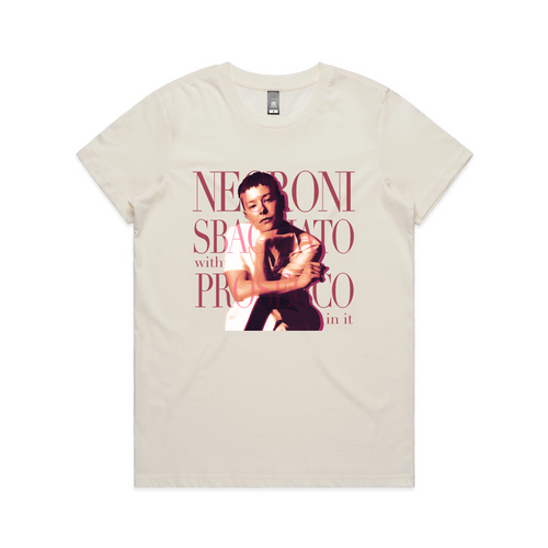 Negroni Sbagliato Tee by Lonely Kids Club. All clothing from our T-shirts to our shorts and hoodies are ethically made, and printed packed and shipped from Sydney.