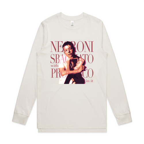 Negroni Sbagliato Tee by Lonely Kids Club. All clothing from our T-shirts to our shorts and hoodies are ethically made, and printed packed and shipped from Sydney.