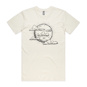 Never Been To The Moon Tee by Lonely Kids Club. All clothing from our T-shirts to our shorts and hoodies are ethically made, and printed packed and shipped from Sydney.