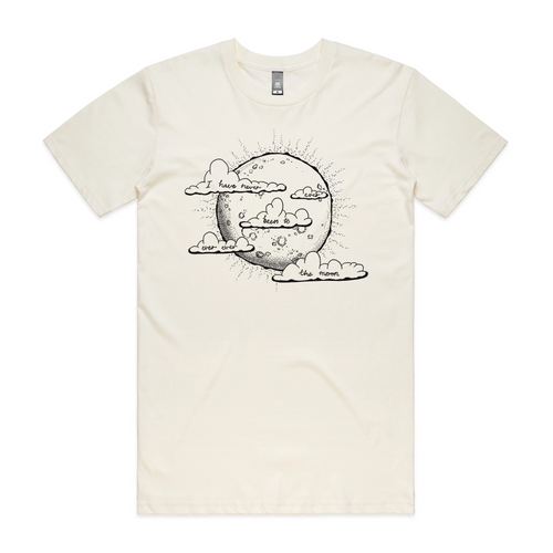 Never Been To The Moon Tee by Lonely Kids Club. All clothing from our T-shirts to our shorts and hoodies are ethically made, and printed packed and shipped from Sydney.