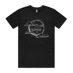 Never Been To The Moon Tee by Lonely Kids Club. All clothing from our T-shirts to our shorts and hoodies are ethically made, and printed packed and shipped from Sydney.