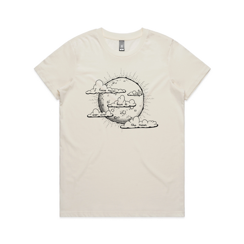 Never Been To The Moon Tee by Lonely Kids Club. All clothing from our T-shirts to our shorts and hoodies are ethically made, and printed packed and shipped from Sydney.