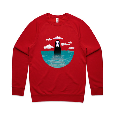 No-Face Tracks Jumper by Lonely Kids Club. All clothing from our T-shirts to our shorts and hoodies are ethically made, and printed packed and shipped from Sydney.