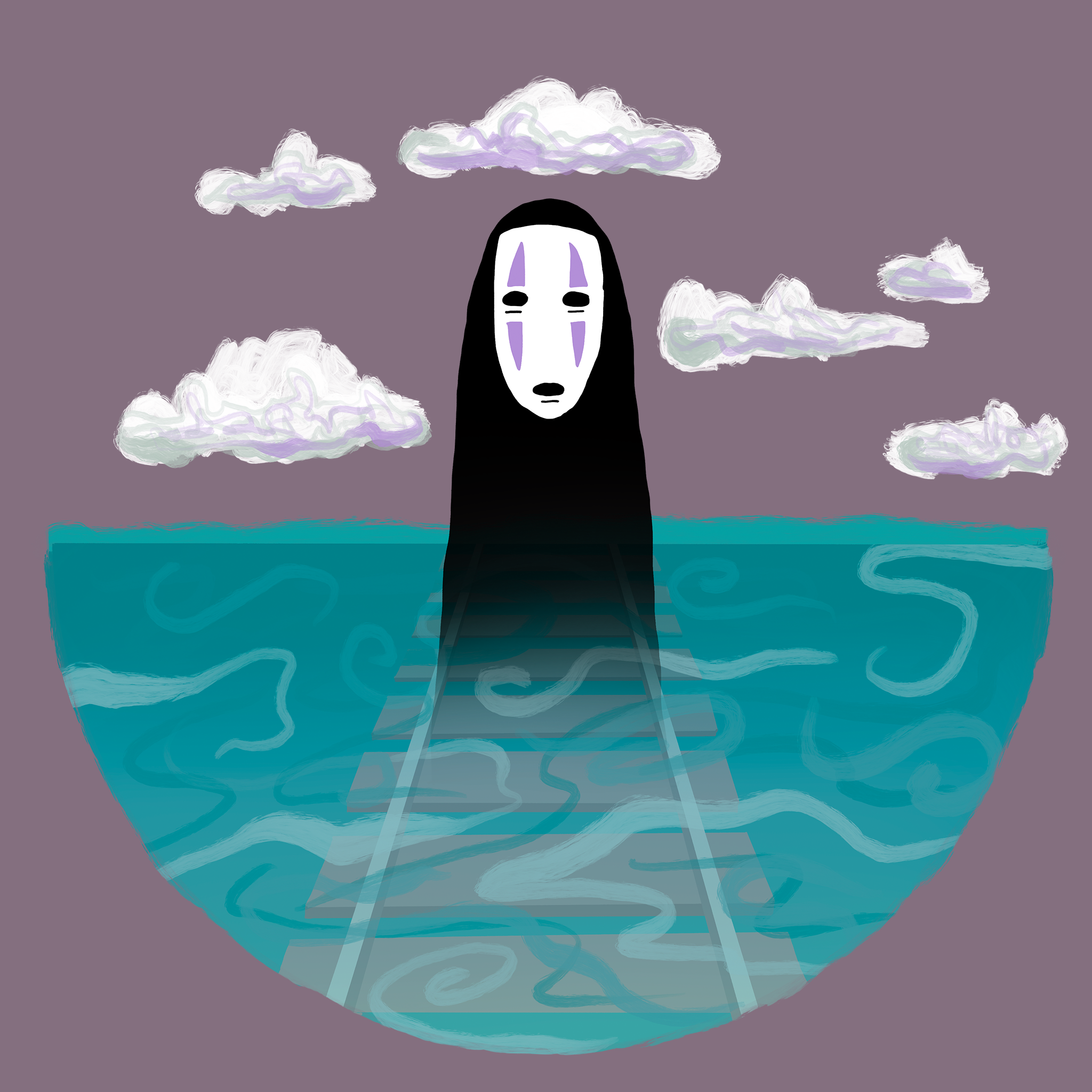 No-Face Tracks Tee