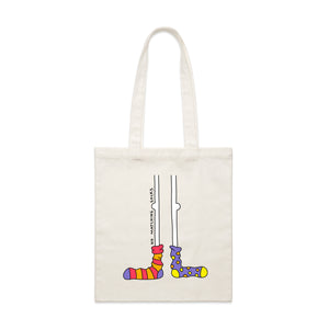 No Matching Socks Tote by Lonely Kids Club. All clothing from our T-shirts to our shorts and hoodies are ethically made, and printed packed and shipped from Sydney.