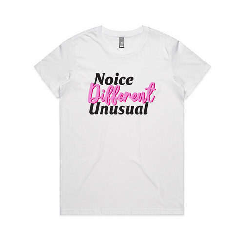 Noice Different Unusual Tee by Lonely Kids Club. All clothing from our T-shirts to our shorts and hoodies are ethically made, and printed packed and shipped from Sydney.