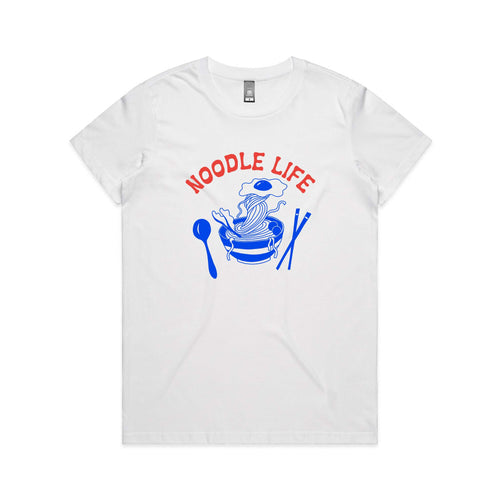 Noodle Life Tee by Lonely Kids Club. All clothing from our T-shirts to our shorts and hoodies are ethically made, and printed packed and shipped from Sydney.