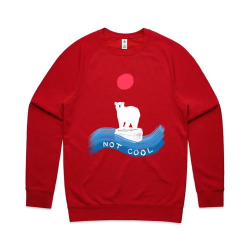 Not Cool Jumper by Lonely Kids Club. All clothing from our T-shirts to our shorts and hoodies are ethically made, and printed packed and shipped from Sydney.
