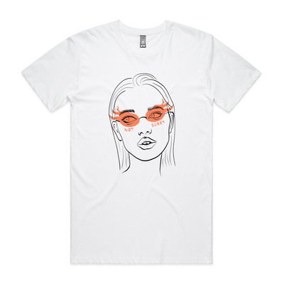 Not Sorry Tee by Lonely Kids Club. All clothing from our T-shirts to our shorts and hoodies are ethically made, and printed packed and shipped from Sydney.