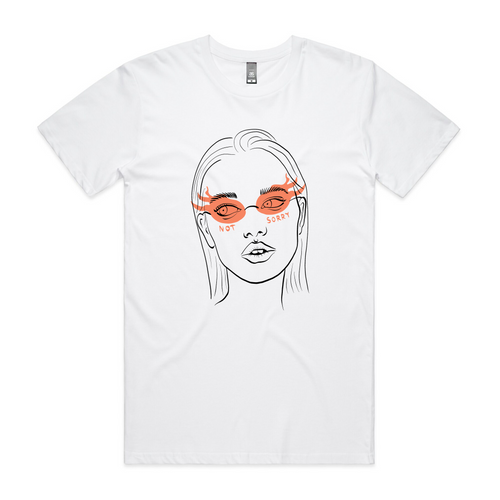 Not Sorry Tee by Lonely Kids Club. All clothing from our T-shirts to our shorts and hoodies are ethically made, and printed packed and shipped from Sydney.