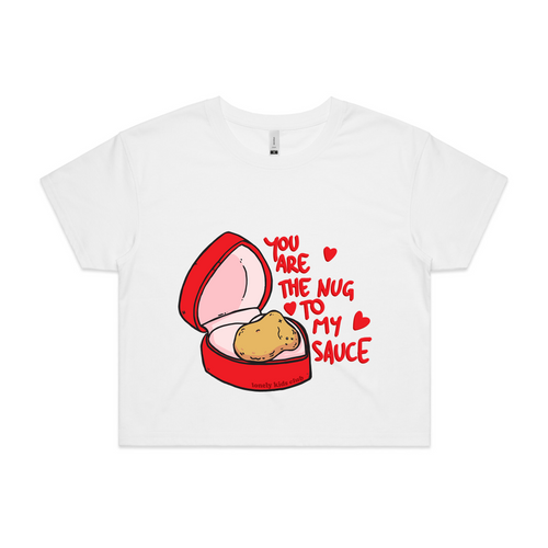 Nugget To My Sauce Tee by Lonely Kids Club. All clothing from our T-shirts to our shorts and hoodies are ethically made, and printed packed and shipped from Sydney.