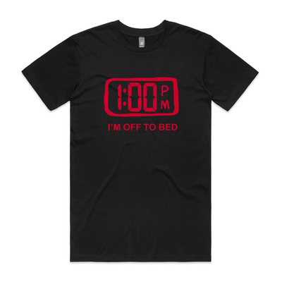 Off To Bed Tee by Lonely Kids Club. All clothing from our T-shirts to our shorts and hoodies are ethically made, and printed packed and shipped from Sydney.