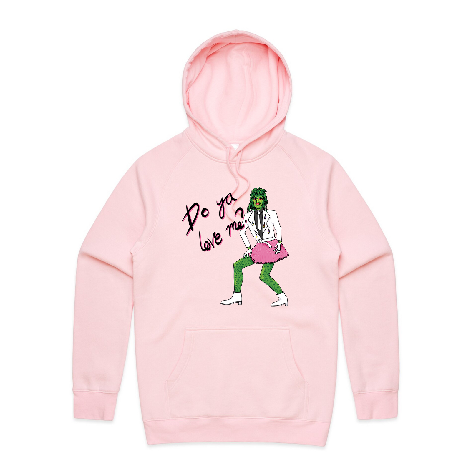 Funny Old Gregg Mighty Boosh Inspired  Pink Hoodie by Lonely Kids Club. Premium clothing, featuring original design of Noel Fielding as his Old Gregg character. Printed in Australia. 