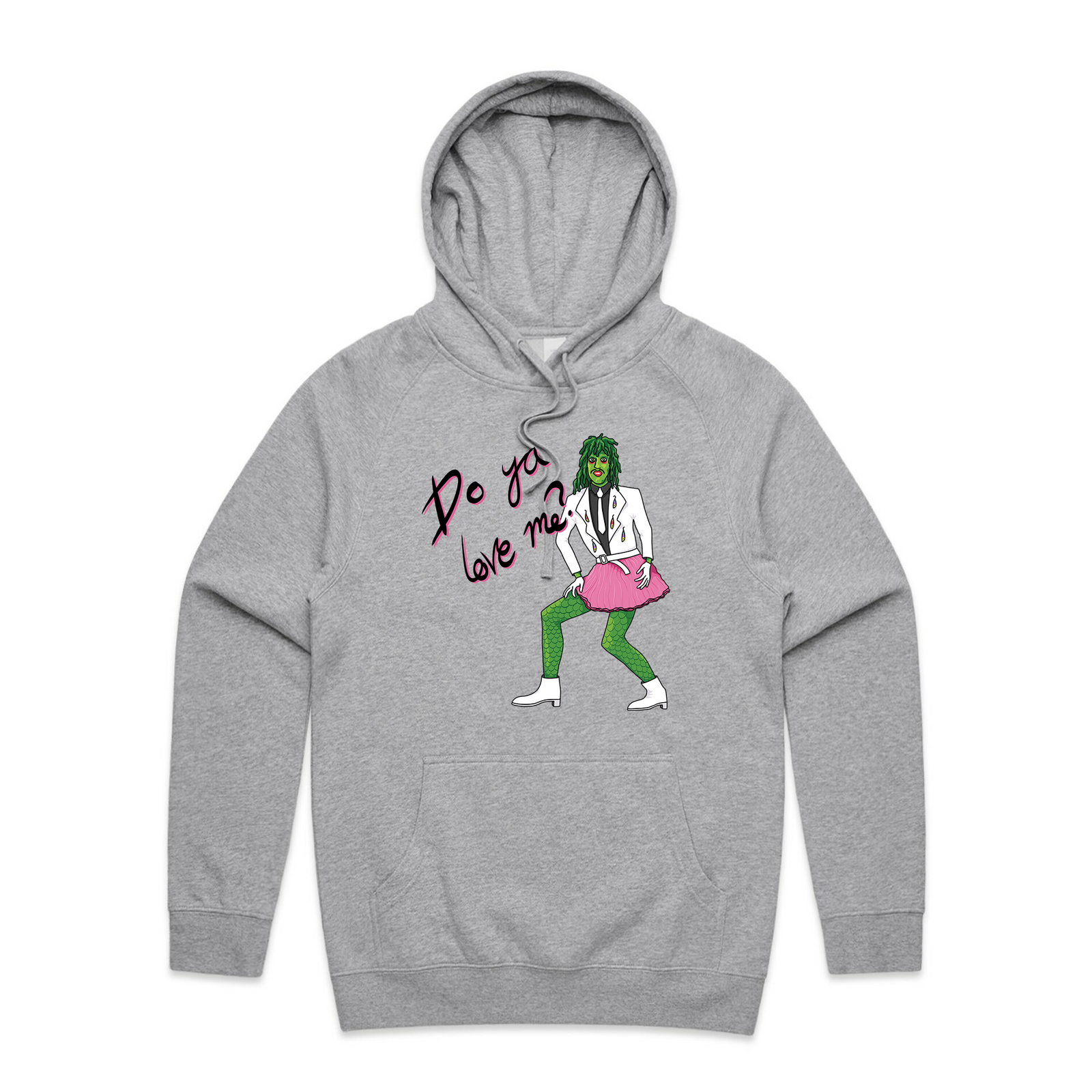 Funny Old Gregg Mighty Boosh Inspired Grey Hoodie by Lonely Kids Club. Premium clothing, featuring original design of Noel Fielding as his Old Gregg character. Printed in Australia. 