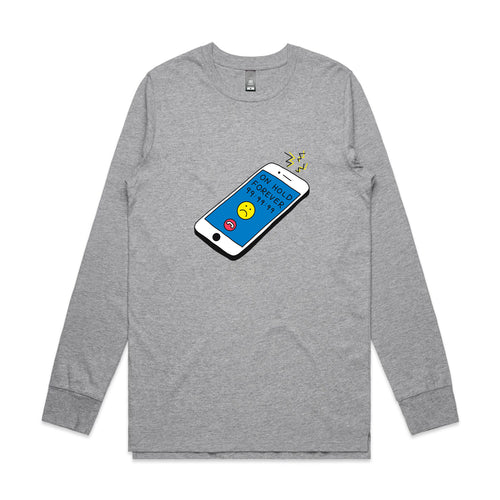 On Hold Forever Tee by Lonely Kids Club. All clothing from our T-shirts to our shorts and hoodies are ethically made, and printed packed and shipped from Sydney.