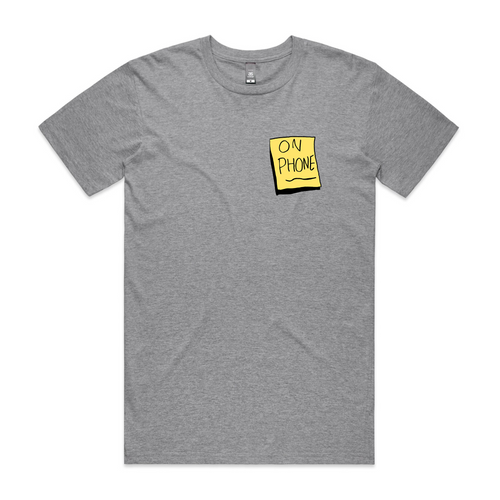 On Phone Tee by Lonely Kids Club. All clothing from our T-shirts to our shorts and hoodies are ethically made, and printed packed and shipped from Sydney.