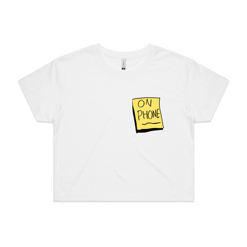 On Phone Tee by Lonely Kids Club. All clothing from our T-shirts to our shorts and hoodies are ethically made, and printed packed and shipped from Sydney.