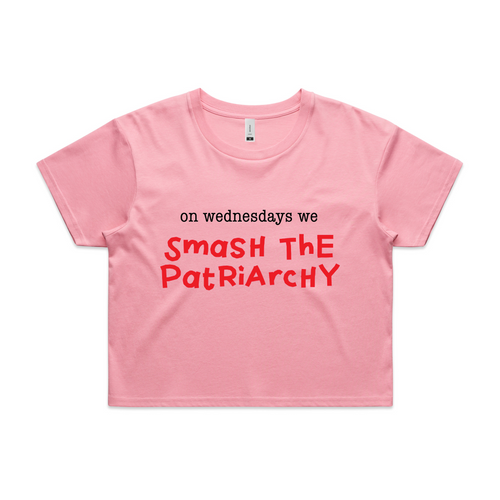 On Wednesdays We Smash The Patriarchy Tee by Lonely Kids Club. All clothing from our T-shirts to our shorts and hoodies are ethically made, and printed packed and shipped from Sydney.