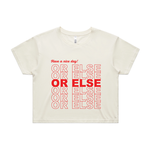 Or Else Tee by Lonely Kids Club. All clothing from our T-shirts to our shorts and hoodies are ethically made, and printed packed and shipped from Sydney.
