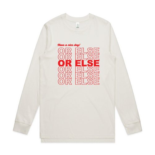 Or Else Tee by Lonely Kids Club. All clothing from our T-shirts to our shorts and hoodies are ethically made, and printed packed and shipped from Sydney.