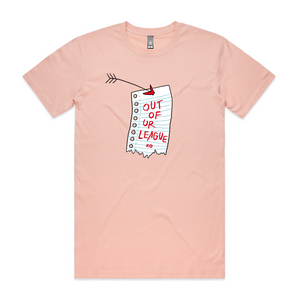 Out Of Ur League Tee by Lonely Kids Club. All clothing from our T-shirts to our shorts and hoodies are ethically made, and printed packed and shipped from Sydney.