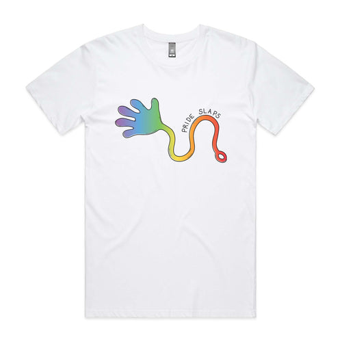 Pride Slaps Tee by Lonely Kids Club. All clothing from our T-shirts to our shorts and hoodies are ethically made, and printed packed and shipped from Sydney.