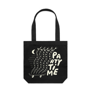 Party Time Tote by Lonely Kids Club. All clothing from our T-shirts to our shorts and hoodies are ethically made, and printed packed and shipped from Sydney.