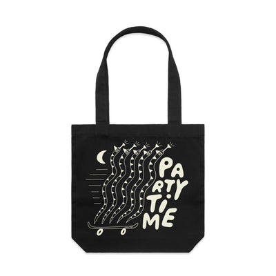Party Time Tote by Lonely Kids Club. All clothing from our T-shirts to our shorts and hoodies are ethically made, and printed packed and shipped from Sydney.