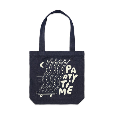 Party Time Tote by Lonely Kids Club. All clothing from our T-shirts to our shorts and hoodies are ethically made, and printed packed and shipped from Sydney.