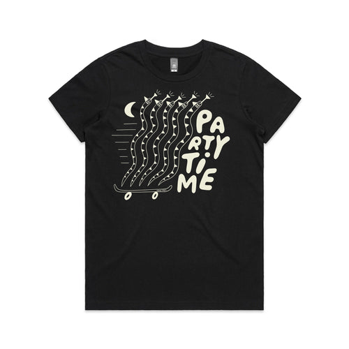 Party Time Tee by Lonely Kids Club. All clothing from our T-shirts to our shorts and hoodies are ethically made, and printed packed and shipped from Sydney.