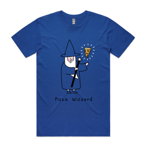 Pizza Wizzard Tee by Lonely Kids Club. All clothing from our T-shirts to our shorts and hoodies are ethically made, and printed packed and shipped from Sydney.