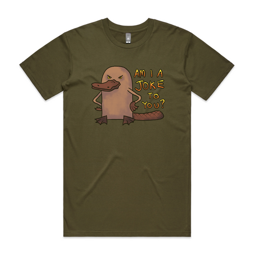Platypus Joke Tee by Lonely Kids Club. All clothing from our T-shirts to our shorts and hoodies are ethically made, and printed packed and shipped from Sydney.